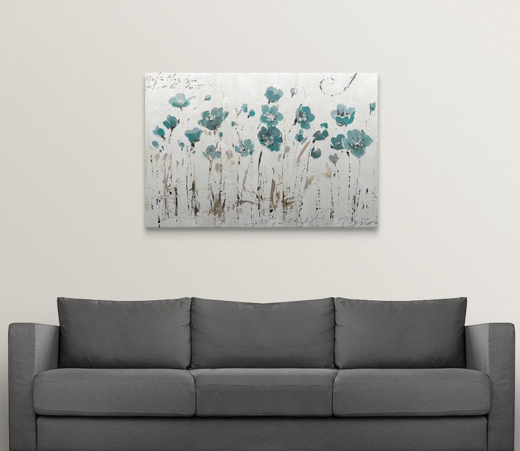 «Musso Abstract Balance VI Blue» par Lisa Audit - impression, H 32 po x l 48 po x P 1,5 po, Toile