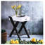 Table d'appoint Fierce Modern White and Black avec port USB intégré - Table d'appoint contemporaine avec tiroir de rangement