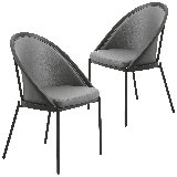 Urbane Modern Upholstered Dining Chair In Vinyl With Curved Back Design For Home And Kitchen Arm Chair