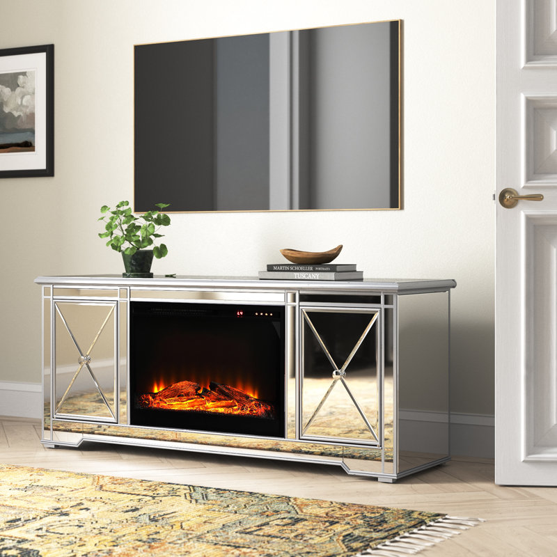 Idellar Unfinished TV Stand for TVs up to 70" with Fireplace Included