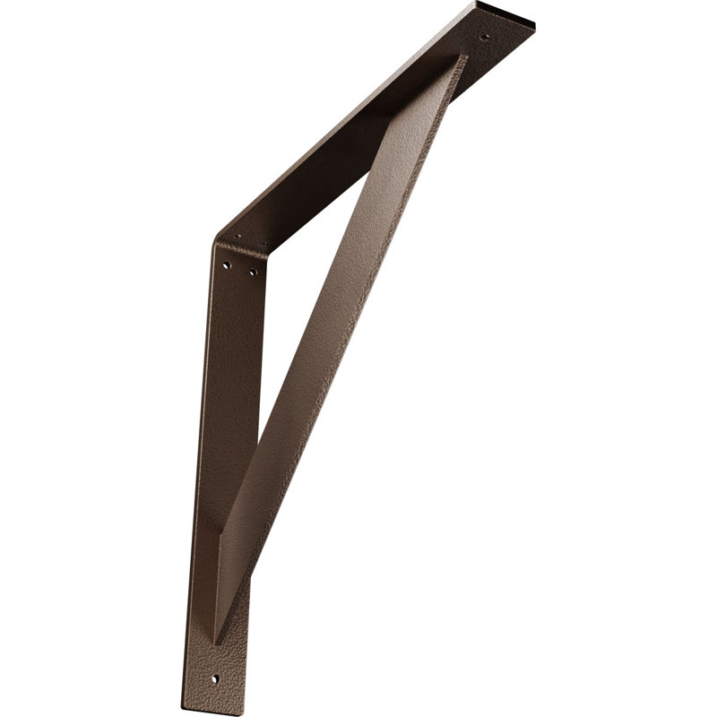 Support traditionnel en acier, H 16 po x l 2 po x P 16 po, Bronze foncé martelé
