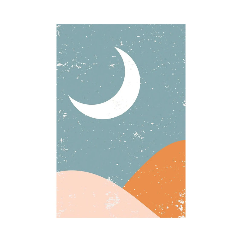 Moon Mountain by EnShape - Wrapped Canvas Print, 20.32 cm H x 30.48 cm W
