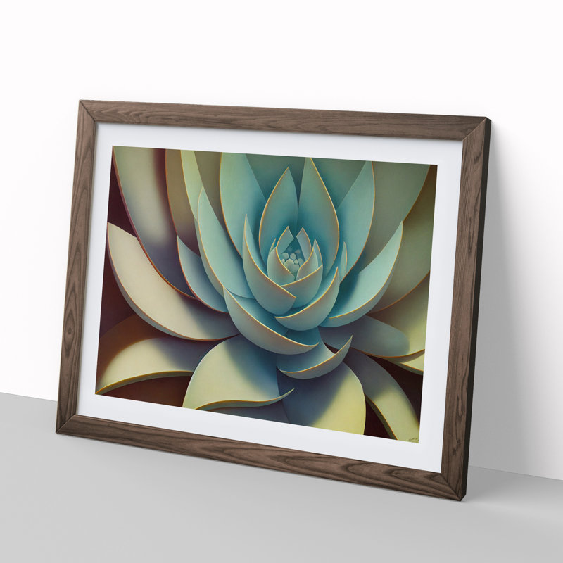 XH1022-6902X Phenomenal Succulent Plant - Single Picture Frame Print, 25cm H x 34cm W x 2cm D, Walnut Framed