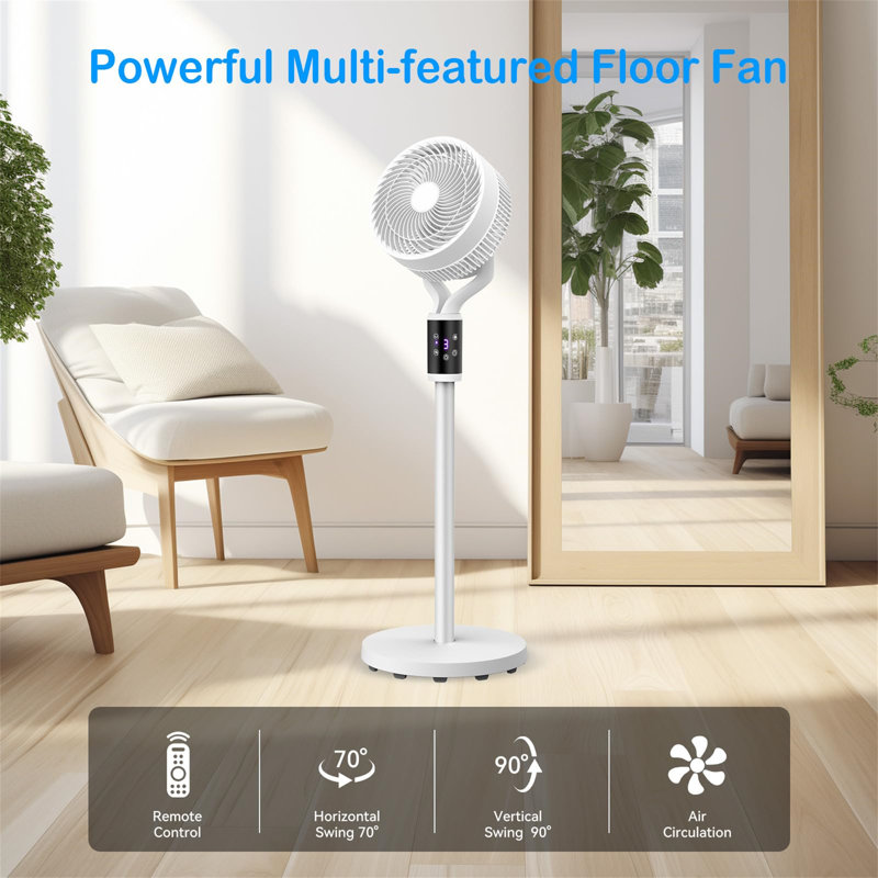 Chengdu Menghejia Technology Co., Ltd. 25cm Retro Floor Fan Fan with Remote Included