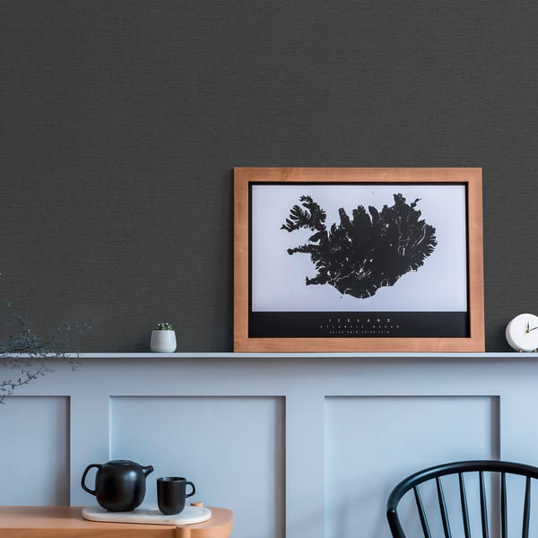 Flourish 10.05m x 53cm Textured Wallpaper Roll, Black