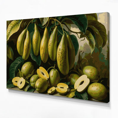 «Fruit Pawpaw», art mural sur toile vert