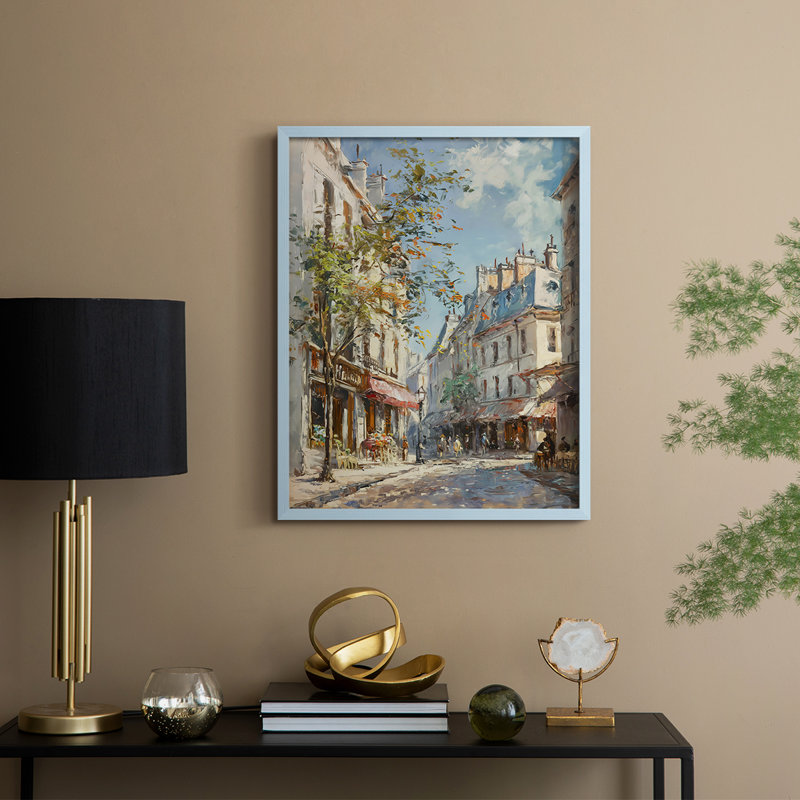 LANDSCAPES Series CCCXCI Framed Print - Solid Wood, 30" H x 24" W, Blue