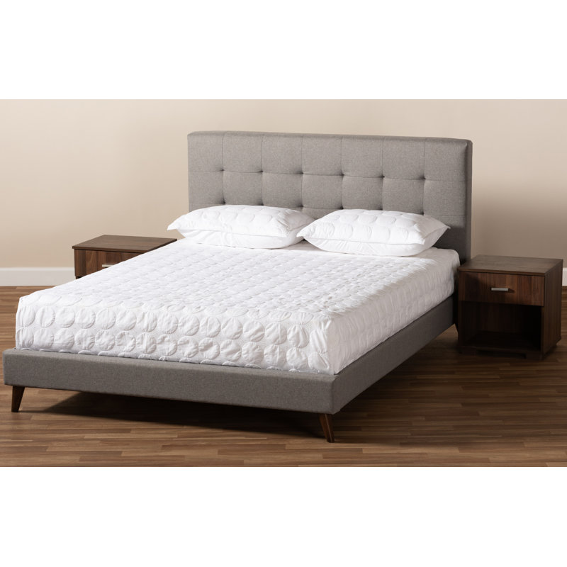 Ensemble de chambre avec lit plateforme 3 pièces Chaydenn, Grand, Gris clair
