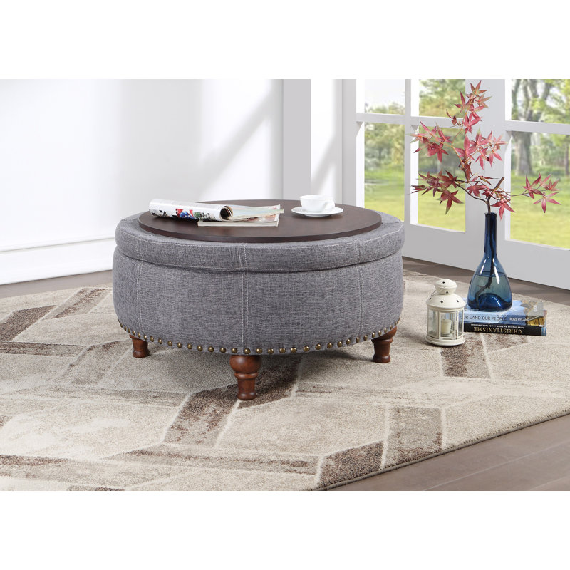 Breonte 32 po de largeur ronde, Mélange de polyester gris / brun