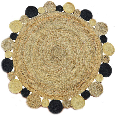 Round Roberta Jute / Sisal Hand Woven 120cm X 120cm Area Rug