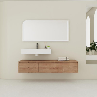 Meuble-lavabo mural 60 po avec lavabo en résine
