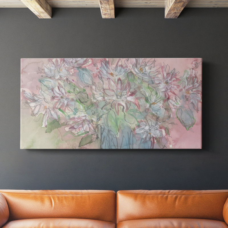 La floraison II - Toile tendue avec châssis - Prêt à accrocher, H 16 po x l 32 po