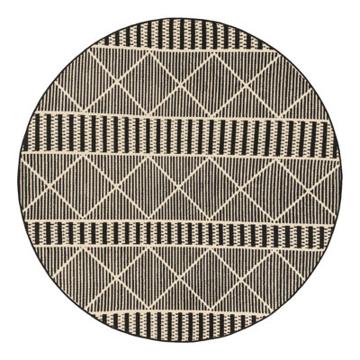 Black_Unique Loom Dalyan Outdoor Trellis Rug