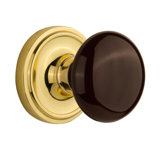 Classic Rosette with Brown Porcelain Door Knob