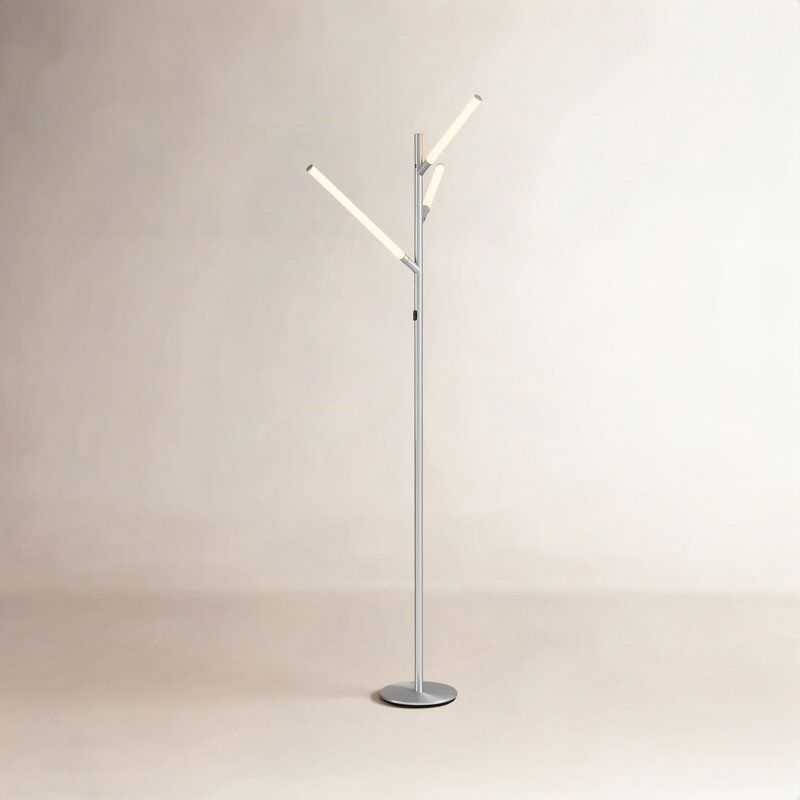 Lampe sur pied à DEL 74,5 po Rivera, Argent