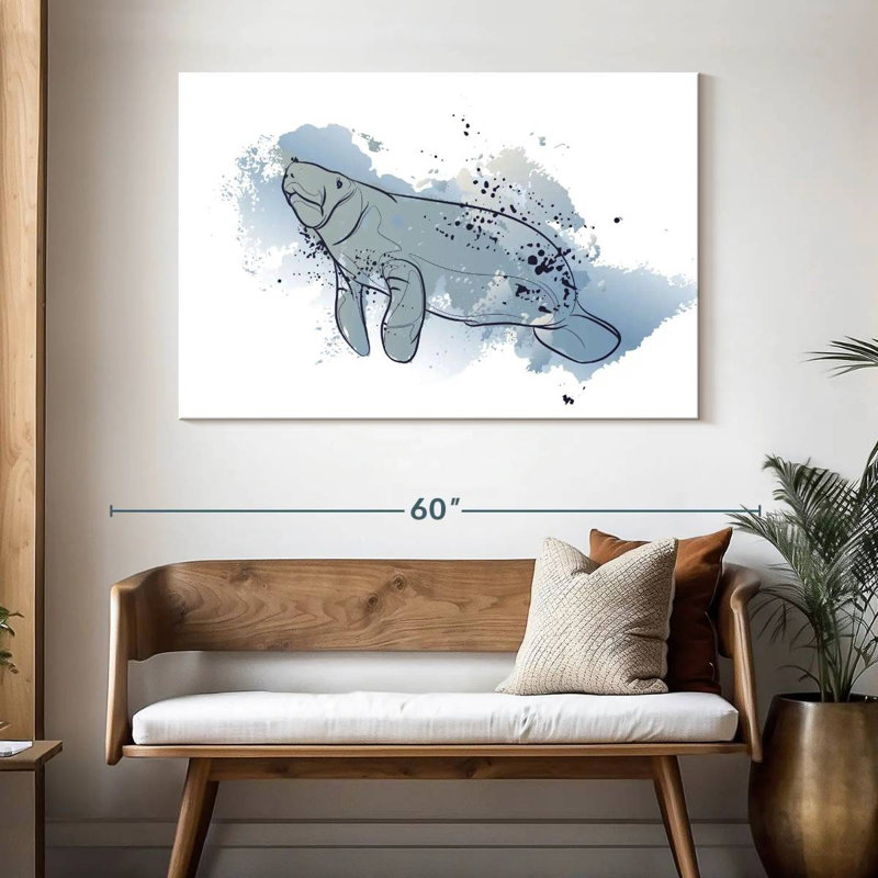 Color Splash Manatee, 32" H x 48" W