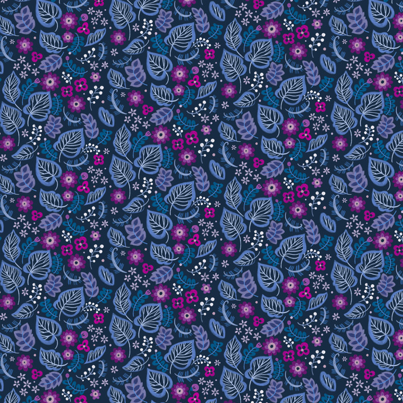 «Summer Floral Blue 3» par Pimlada Phuapradit - impression sur toile tendue, H 36 po x l 36 po