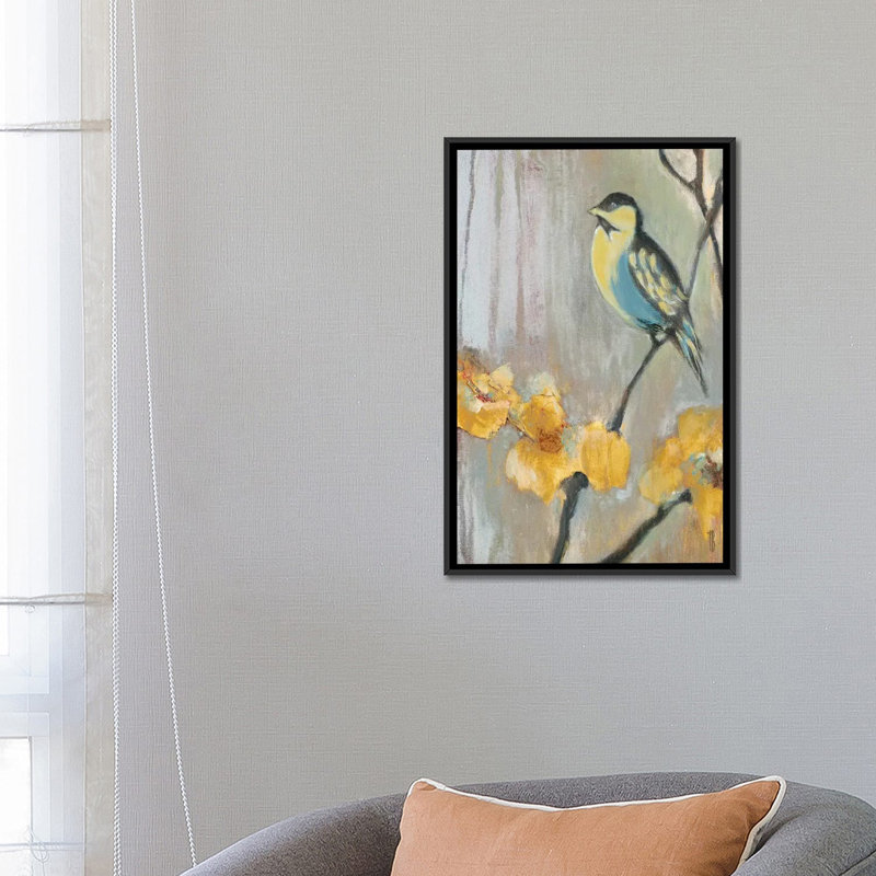 «Bluebird II», reproduction sur toile tendue, H 26 po x l 18 po x P 1,5 po, Toile avec cadre noir, Pas de tapis