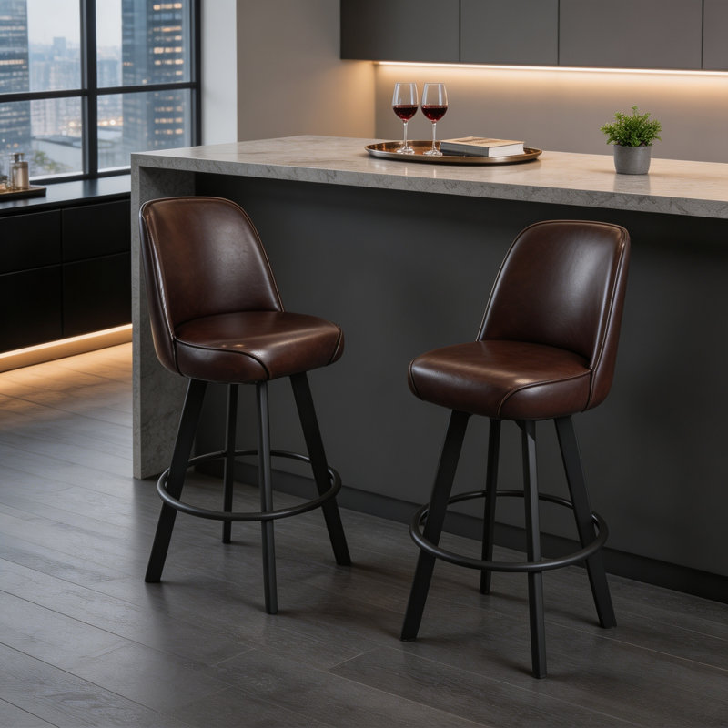 Ensemble de 2 tabourets de bar rembourrés super confortables de qualité commerciale avec structure en métal. Convient aux sièges de comptoir de restaurant, de café et de cuisine. Assemblage requis
