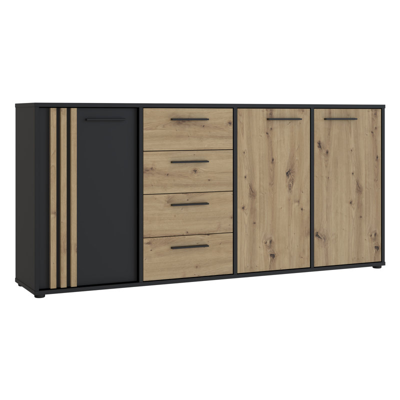Aundraya 32.1cm Sideboard, Black, Black/Beige