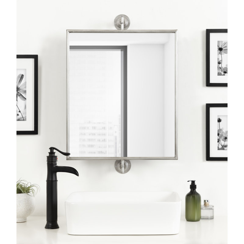 Miroir mural de salle de bain Dunnell, 30,25 po x 20 po, Argent