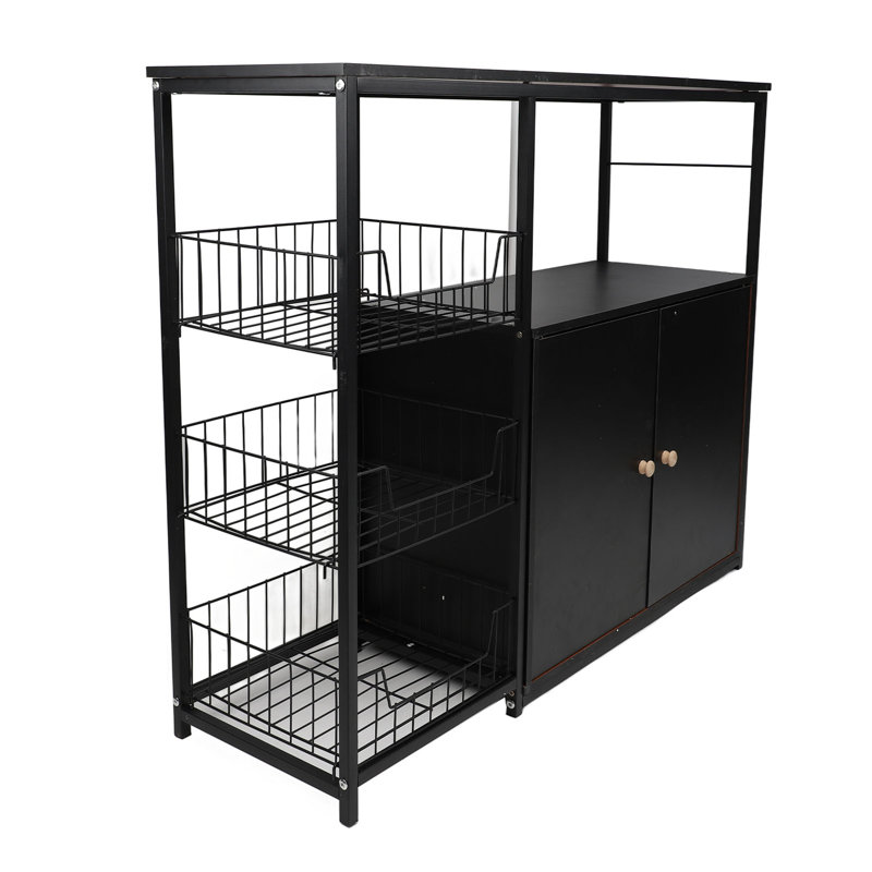 Kitchen Pantry, Baker's Rack, Kitchen Storage Cabinet Microwave Shelf Organizer Rack Pot Storage