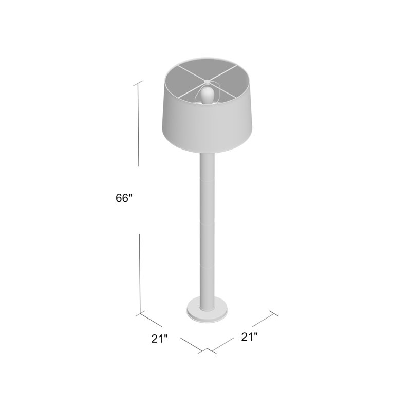 Upper Floor Lamp, Ivory Faux Croc/Polished Nickel