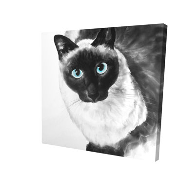 « eyes siamois cat », reproduction de peinture à l’huile sur toile tendue