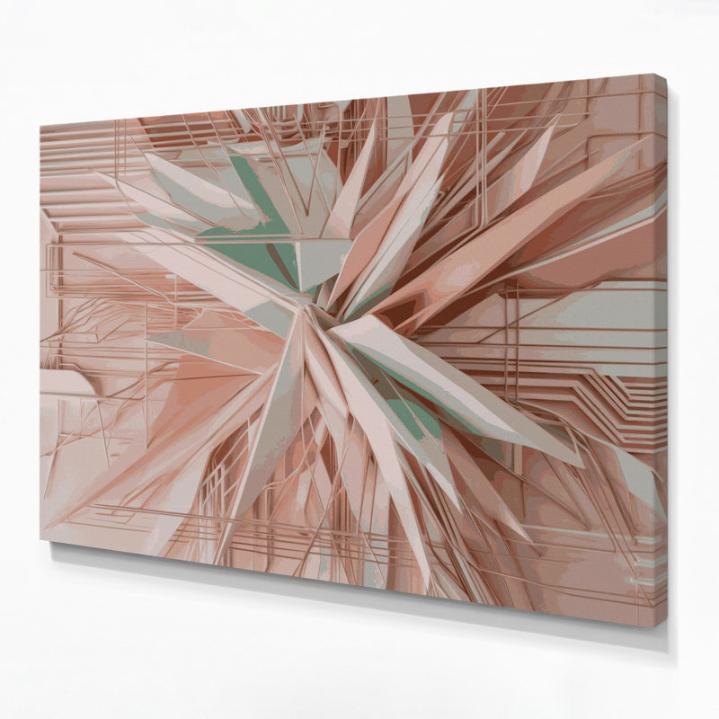 «Geometric Abstraction 54», art mural sur toile brune, H 11 po x l 14 po