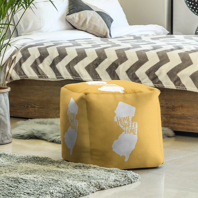 Repose-pieds cube new jersey home, Jaune