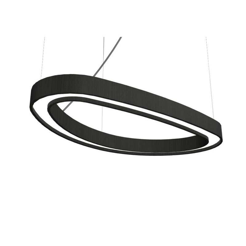 Luminaire suspendu géométrique à DEL 1 lumière Orgânica, H 1,97 po x l 38,19 po x P 21,46 po, Gris anthracite