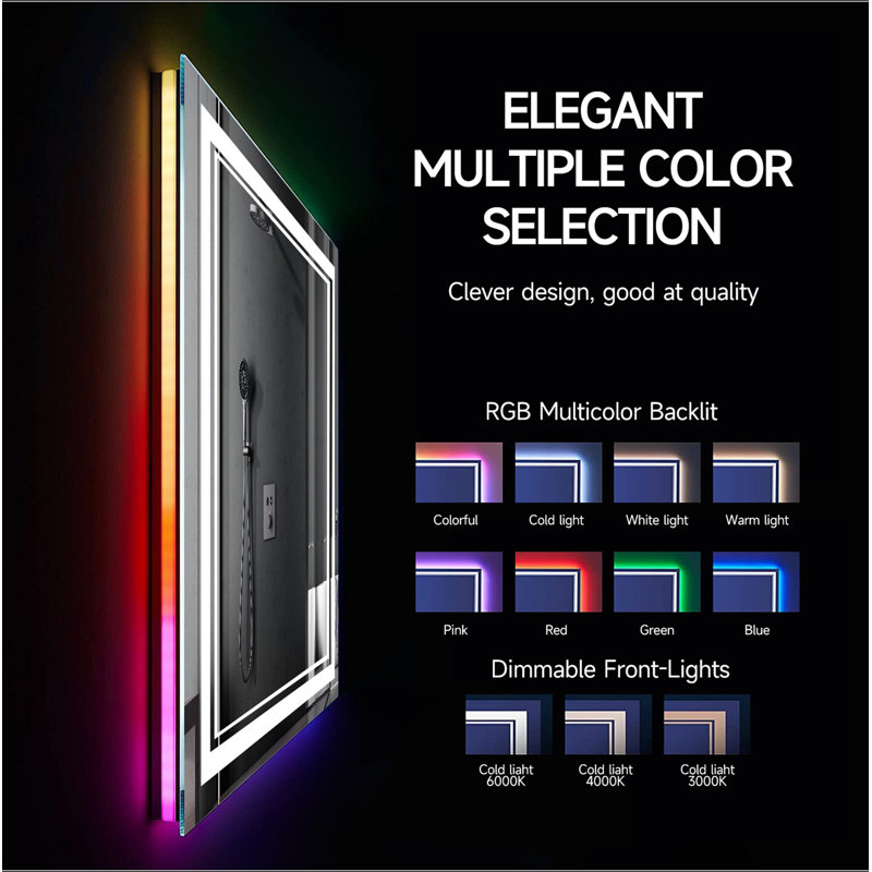 Frameless LED Bathroom Mirror,Smart Mirror