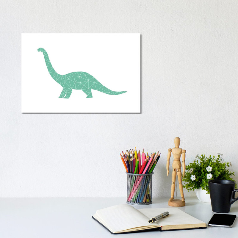 Geometric Dino Diplodocus by Nouveau Prints - Wrapped Canvas Gallery-Wrapped Canvas Giclée, 20.32 cm H x 30.48 cm W