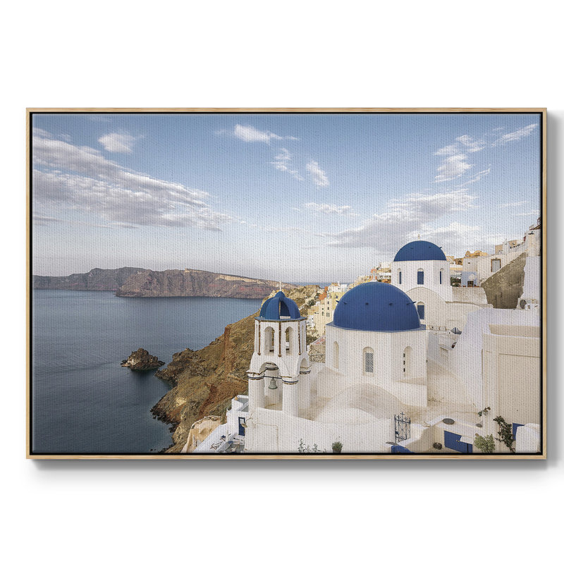 " Santorini View ", Natural Wood, 25" H x 37" W x 2" D