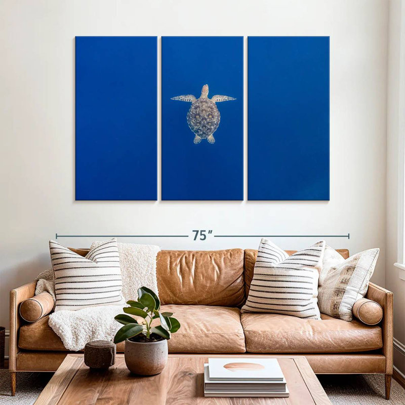 Tortue de mer bleue Brampt, H 42 po x l 65 po