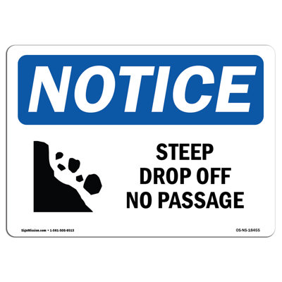 Steep Drop off No Passage Sign