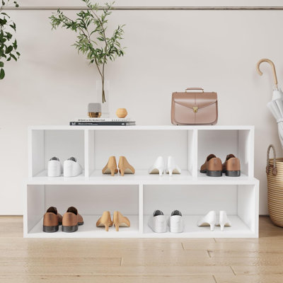 Shoe Rack Bench, Entryway Shoes Organizer With 5 Compartments, FSSR020
