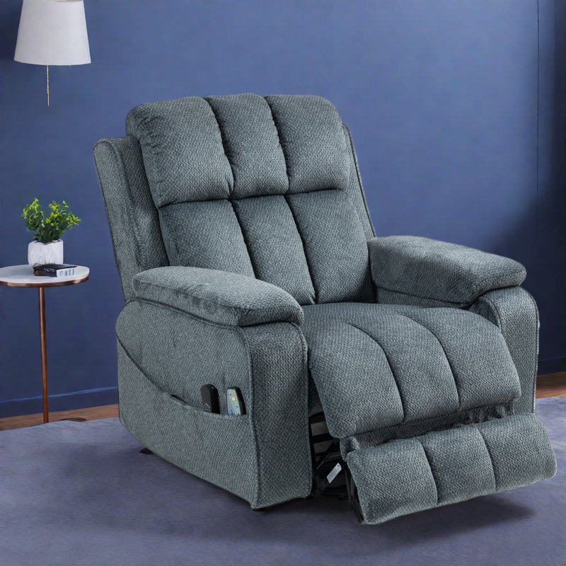 Fauteuil inclinable électrique confortable avec tissu en chenille pour la détente à la maison