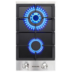 12" Gas 2 Burner Cooktop with Dual Size Power Burner