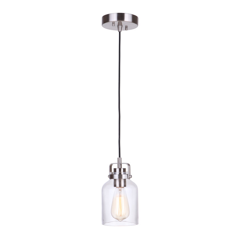Luminaire suspendu en pot 1 lumière Barreras, Nickel poli brossé