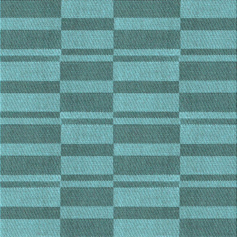 Tapis bleu-aire en laine géométrique Hannah, Carré 7 pi