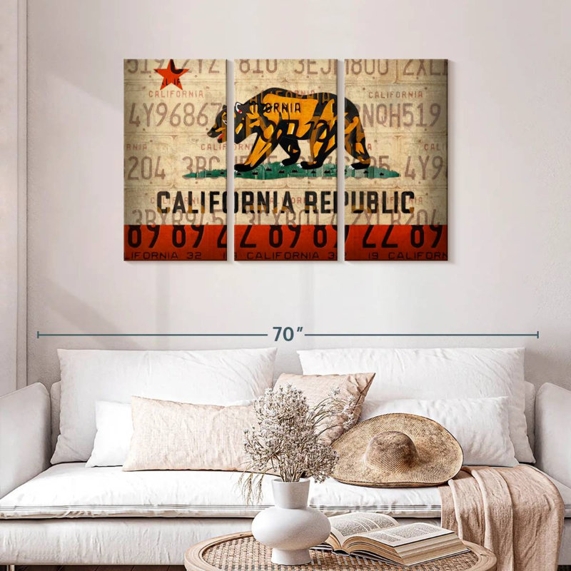 Cali State Flag License Plates, 28" H x 45" W