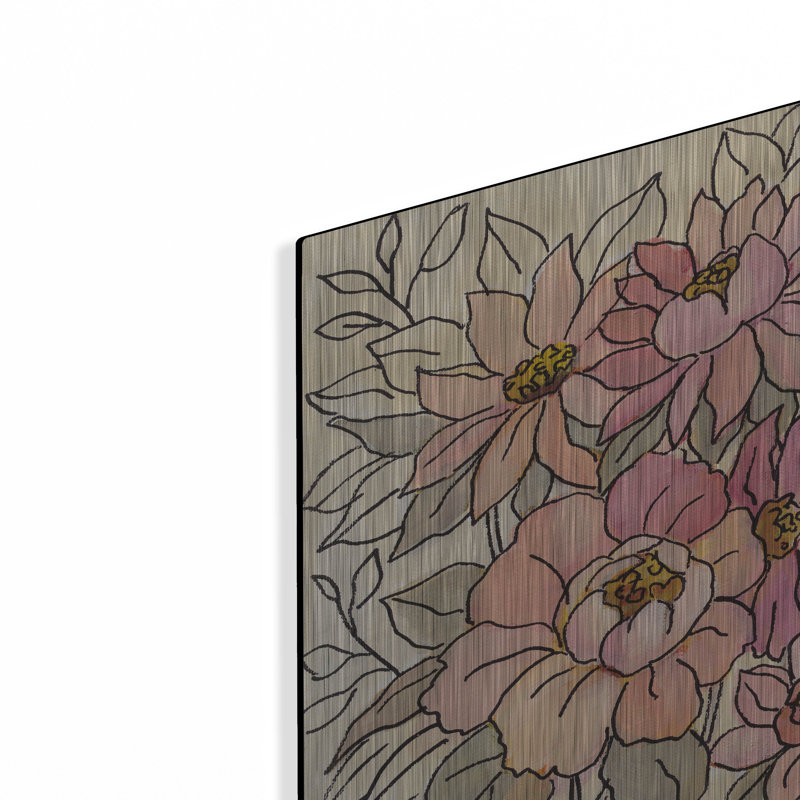 «Spring Lace Floral II» par Silvia Vassileva, art mural en métal, H 12 po x l 12 po