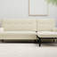 Canapé et lit en L ivoire convertible en L 3 places, multifonctionnel et confortable