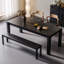 Table de salle à manger rectangulaire noire-1823317630