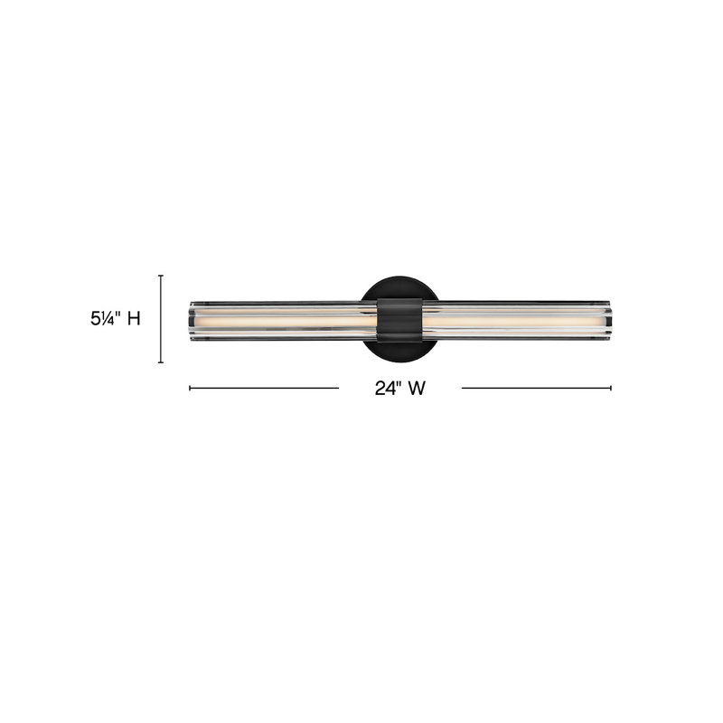 Georgette Integrated LED Bath Vanity w/ Clear Fluted Crystal Shade, Textured Black Oxide