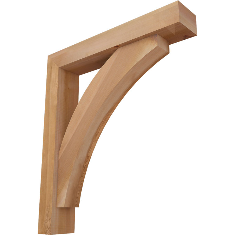 Thorton Block Bracket with Offset Brace, 34 x 30, 5 1/2"W Western Red Cedar (Smooth)