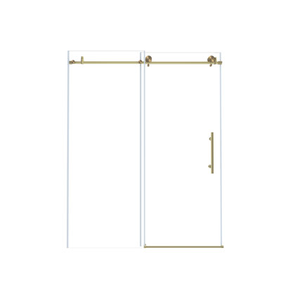 Porte de douche coulissante simple sans cadre l 44 à 48 po x H 76 po, verre trempé 1/4 po, or brossé
