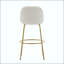 Tabouret de bar rembourré en métal - Structure à finition dorée avec tissu beige-1177411264