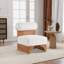 Fauteuil d'appoint large rembourré avec structure en bois massif-768514739